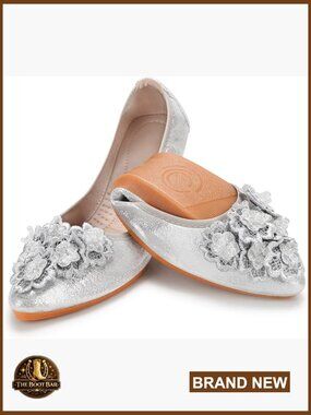Women's Rhinestone Ballet Flats Foldable Comfort Slip-On Shoes Wedding Party